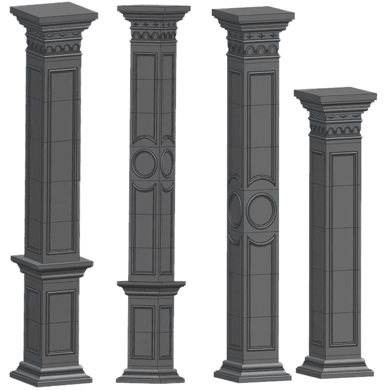 欧式罗马柱模具方形方柱别墅大柱塑钢磨具阳台罗马柱建筑模板厂家