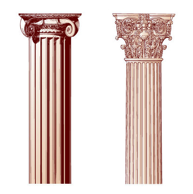 欧式罗马柱矢量图案